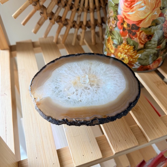 Other - Natural Agate Slice Oil Lamp